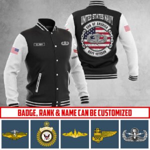 Customized US Navy Skill Badges Baseball Jacket #P7381 ? Baseball Jacket - bazzada Store