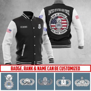 Customized USAF Skill Badges Baseball Jacket #P7383 ? Baseball Jacket - bazzada Store
