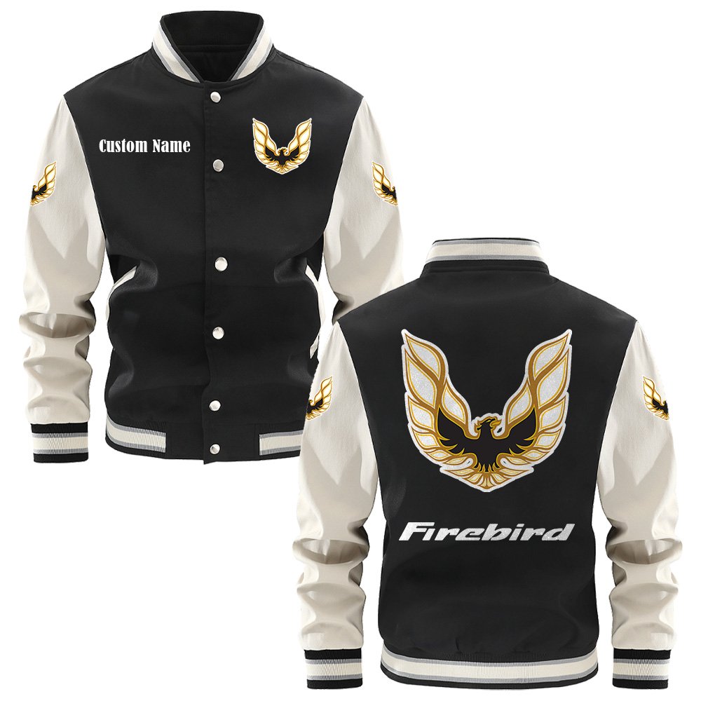 Pontiac Firebird Varsity Jacket, Baseball Jacket, Letterman Jacket Customize Name,Customize Logo Car Or Motorcycle Model - bazzada Store