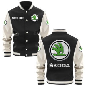 close-up genuine leather sleeve varsity jacket stitching