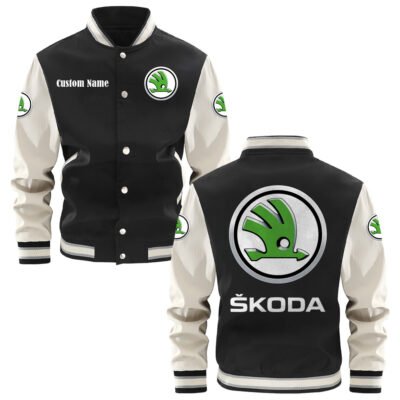 close-up genuine leather sleeve varsity jacket stitching