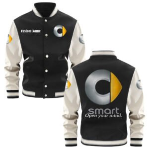 Close-up genuine leather sleeve varsity jacket premium stitching detail