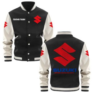 Suzuki Varsity Jacket, Baseball Jacket, Letterman Jacket Customize Name,Customize Logo Car Or Motorcycle Model - bazzada Store
