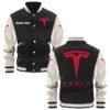 Tesla Motors Varsity Jacket, Baseball Jacket, Letterman Jacket Customize Name,Customize Logo Car Or Motorcycle Model - bazzada Store