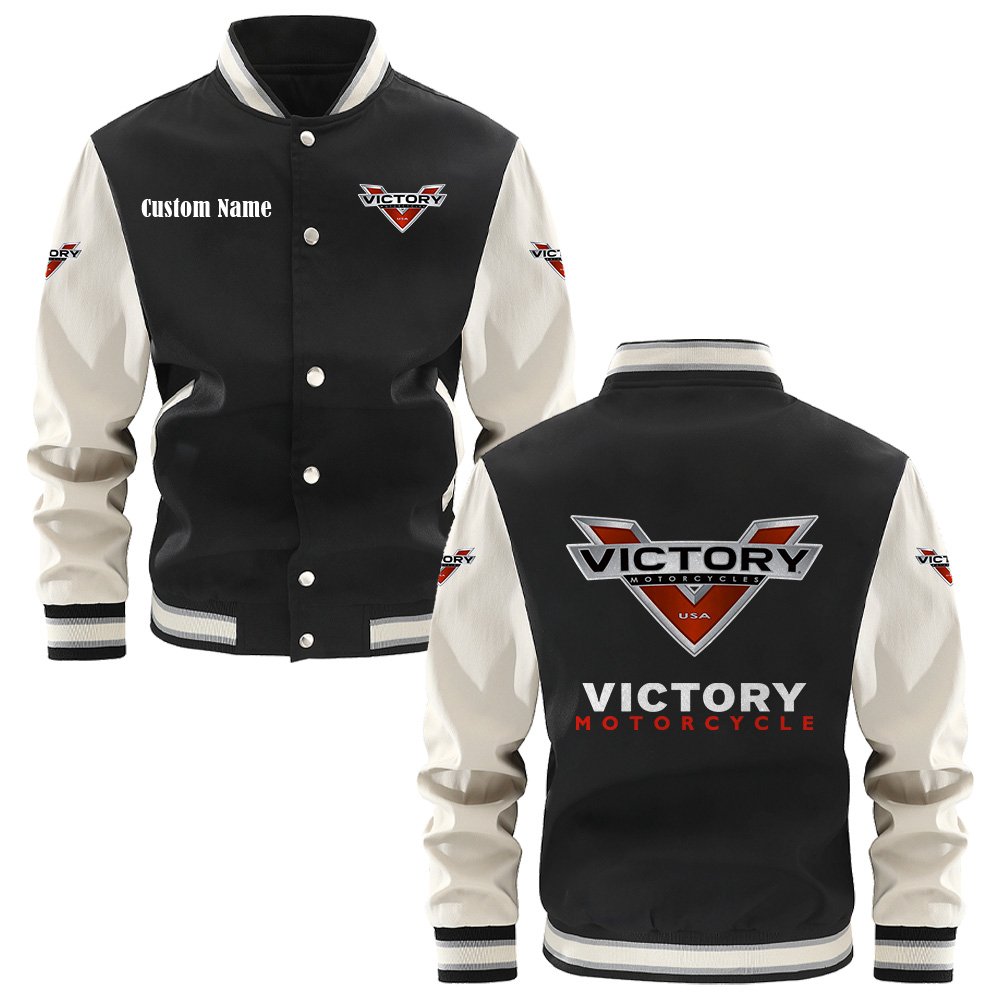 Victory Motorcycles Varsity Jacket, Baseball Jacket, Letterman Jacket Customize Name,Customize Logo Car Or Motorcycle Model - bazzada Store