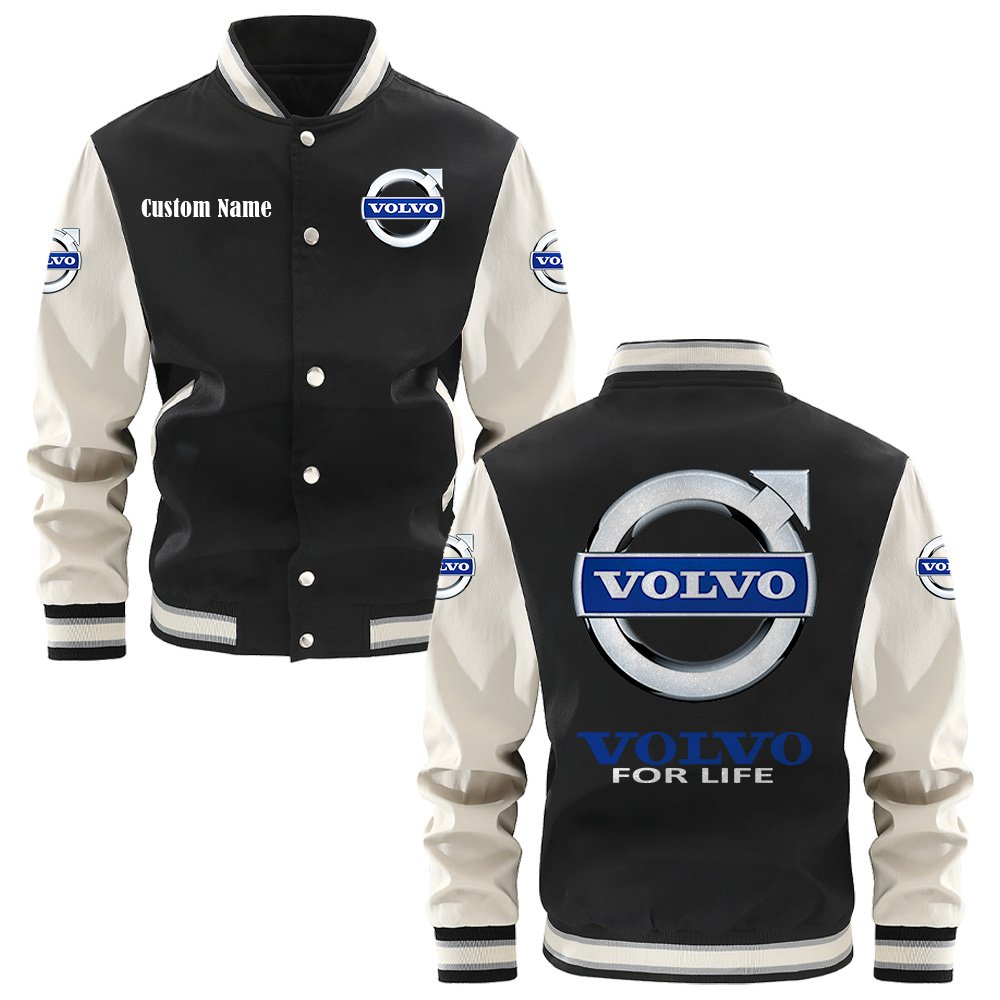 Volvo Varsity Jacket, Baseball Jacket, Letterman Jacket Customize Name,Customize Logo Car Or Motorcycle Model - bazzada Store