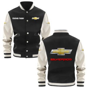 Chevy Silverado Varsity Jacket, Baseball Jacket, Letterman Jacket Customize Name,Customize Logo Car Or Motorcycle Model - bazzada Store