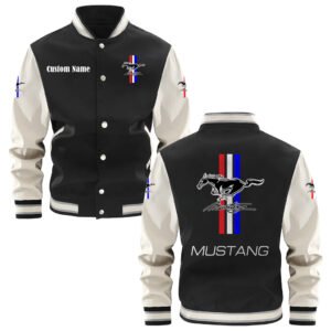 Ford Mustang Varsity Jacket, Baseball Jacket, Letterman Jacket Customize Name,Customize Logo Car Or Motorcycle Model - bazzada Store