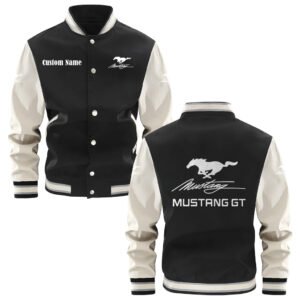 Mustang Gt Varsity Jacket, Baseball Jacket, Letterman Jacket Customize Name,Customize Logo Car Or Motorcycle Model - bazzada Store