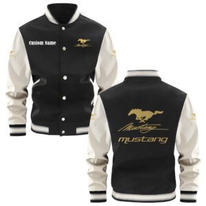 Mustang Racing Varsity Jacket, Baseball Jacket, Letterman Jacket Customize Name,Customize Logo Car Or Motorcycle Model - bazzada Store