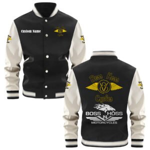 Boss Hoss Varsity Jacket, Baseball Jacket, Letterman Jacket Customize Name,Customize Logo Car Or Motorcycle Model - bazzada Store
