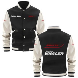 Boston Whaler Varsity Jacket, Baseball Jacket, Letterman Jacket Customize Name,Customize Logo Car Or Motorcycle Model - bazzada Store