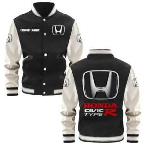 Honda Civic Type R Varsity Jacket, Baseball Jacket, Letterman Jacket Customize Name,Customize Logo Car Or Motorcycle Model - bazzada Store