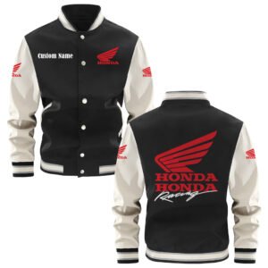 Honda Motor Varsity Jacket, Baseball Jacket, Letterman Jacket Customize Name,Customize Logo Car Or Motorcycle Model - bazzada Store