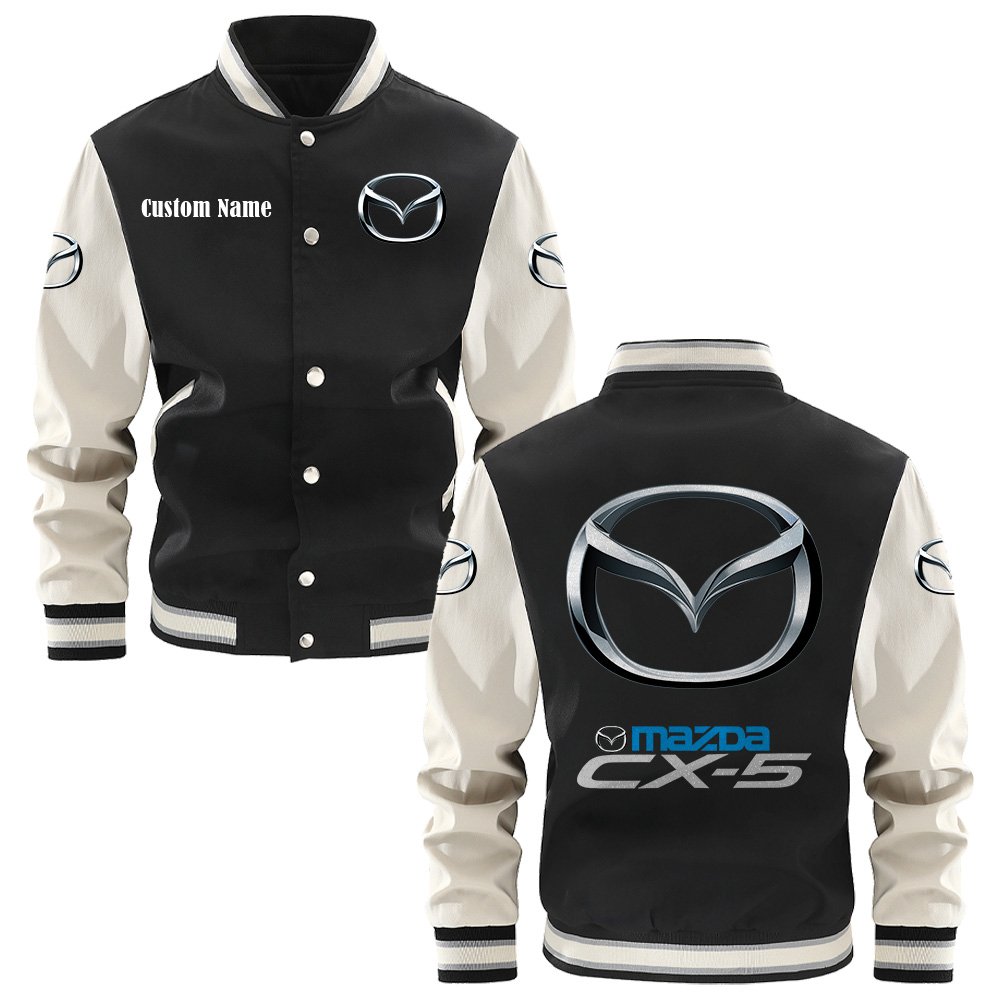 Mazda Cx5 Varsity Jacket, Baseball Jacket, Letterman Jacket Customize Name,Customize Logo Car Or Motorcycle Model - bazzada Store