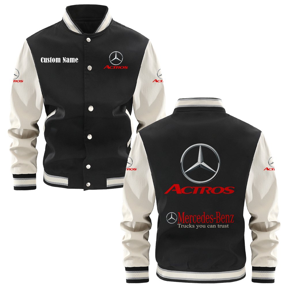 Mercedes Actros Varsity Jacket, Baseball Jacket, Letterman Jacket Customize Name,Customize Logo Car Or Motorcycle Model - bazzada Store
