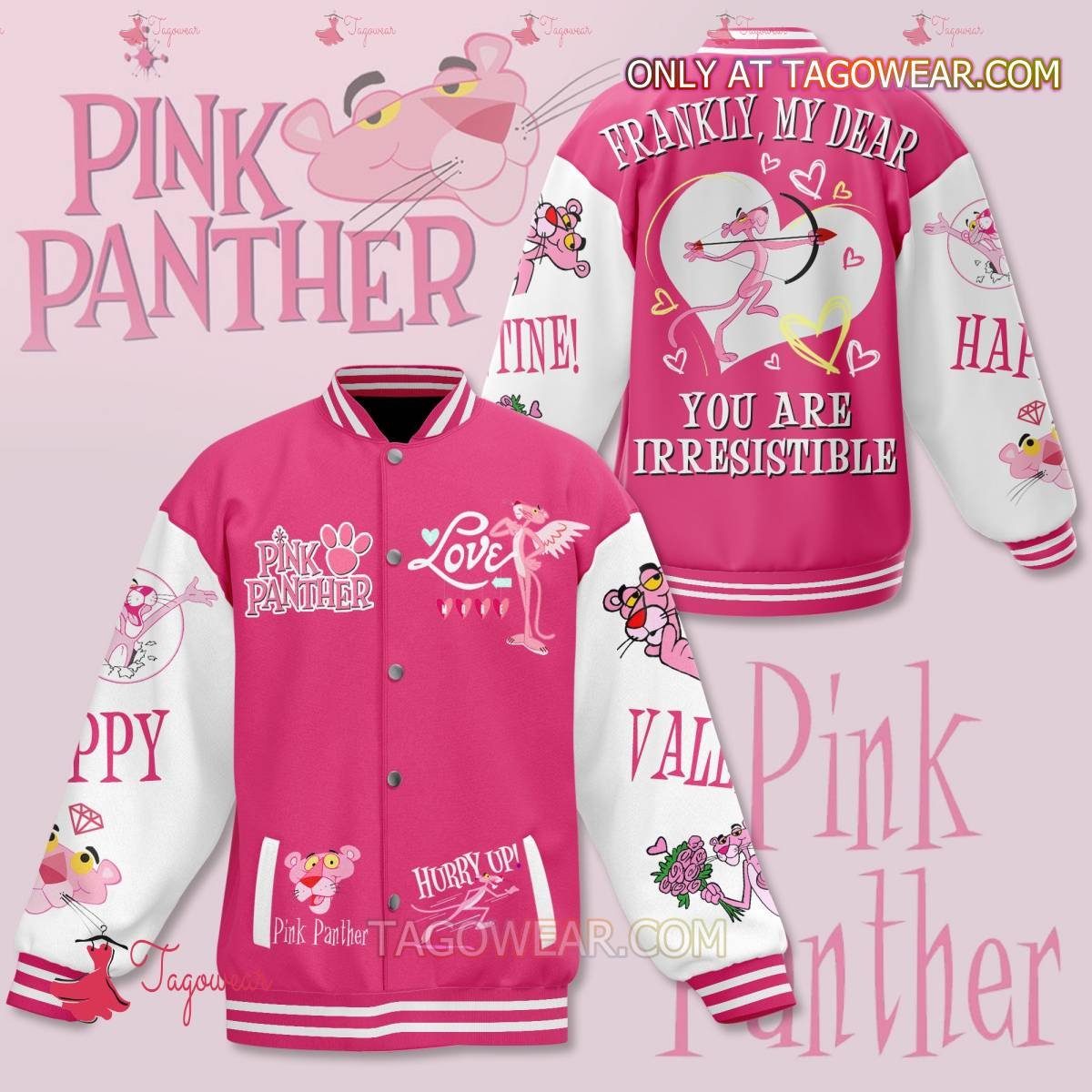 Pink Panther Frankly My Dear You Are Irresistible Baseball Jacket - bazzada Store