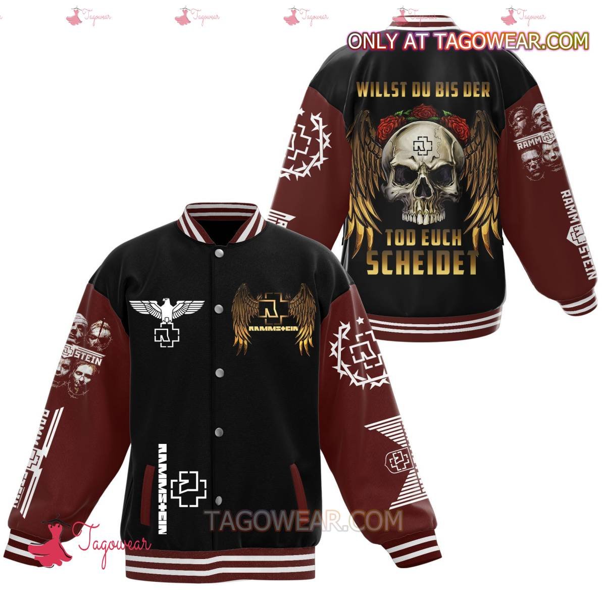 Rammstein Willst Du Bis Der Tod Euch Scheidet Baseball Jacket - bazzada Store