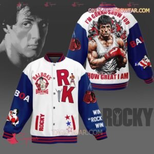 Rocky Balboa I'm Gonna Show You How Great I Am Baseball Jacket - bazzada Store