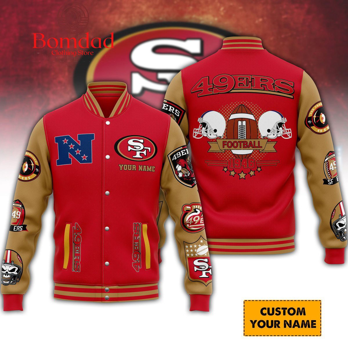 San Francisco 49ers NFC West Champions Personalized Baseball Jacket - bazzada Store