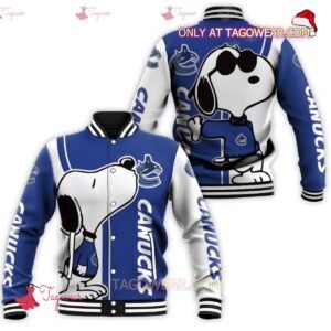 Snoopy Vancouver Canucks Baseball Jacket - bazzada Store