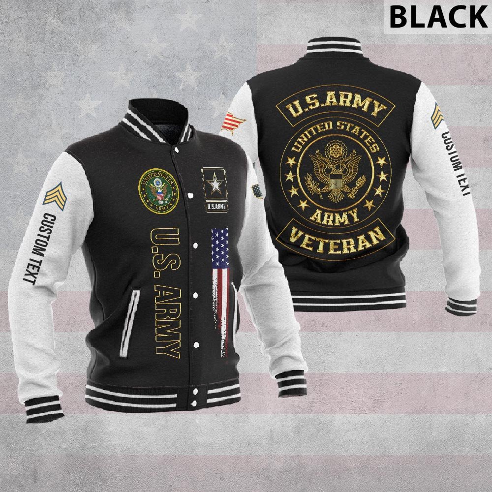 Customized Golden US Veteran #LT0220 ? Baseball Jacket - bazzada Store