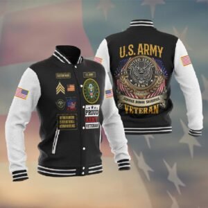 Customized U.S Veteran Proudly Served #T0940 ? Baseball Jacket - bazzada Store