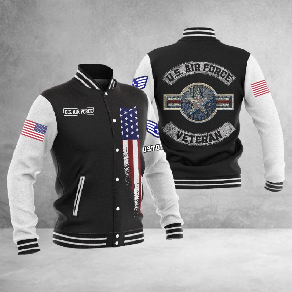 Customized U.S.Air Force Veteran #3951 ? Baseball Jacket - bazzada Store