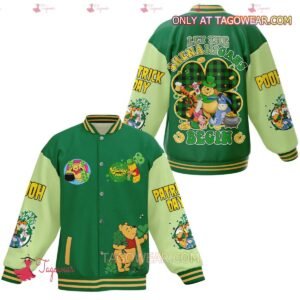 Winnie The Pooh Let The Shenanigans Begin Patrick's Day Baseball Jacket - bazzada Store