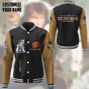 Star Wars Han Solo Custom Name Baseball Jacket - bazzada Store