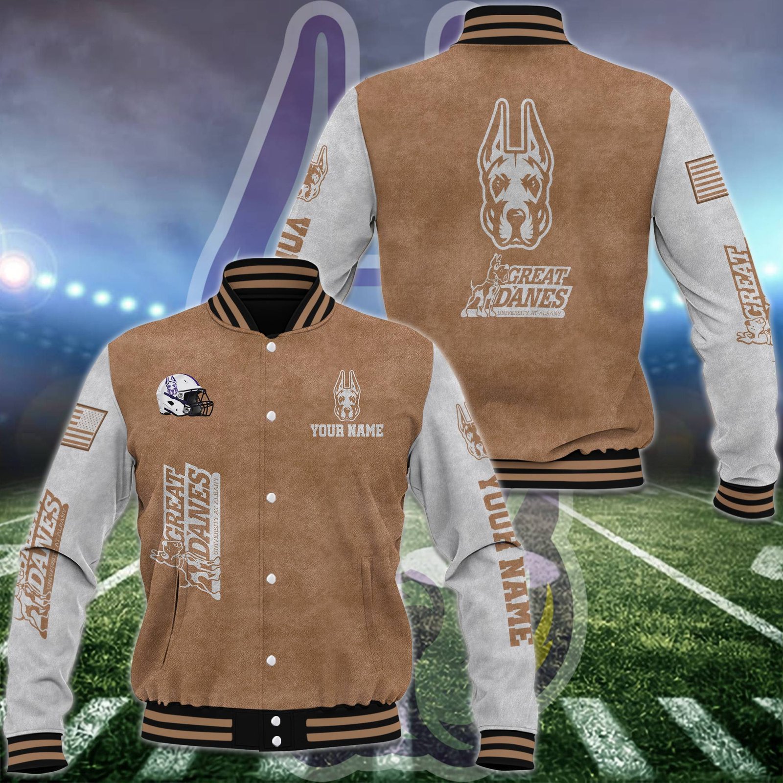 Albany Great Danes Baseball Jacket Custom Your Name, Sport Jacket, FootBall Fan Gifts EHIVM-53488 - bazzada Store