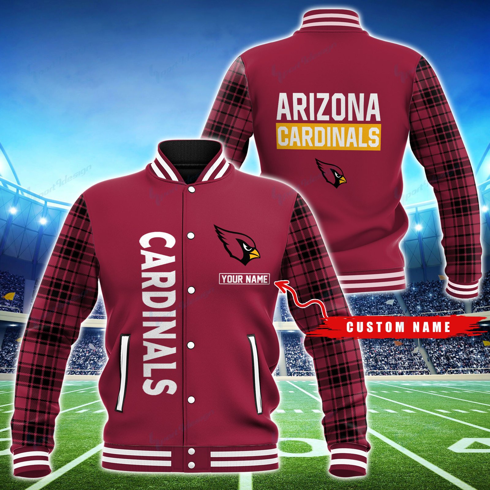 Arizona Cardinals Personalized Baseball Jacket BG33 - bazzada Store