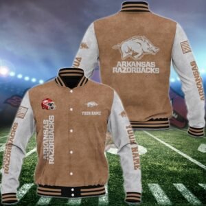 Arkansas Razorbacks Baseball Jacket Custom Your Name, Sport Jacket, FootBall Fan Gifts EHIVM-53488 - bazzada Store