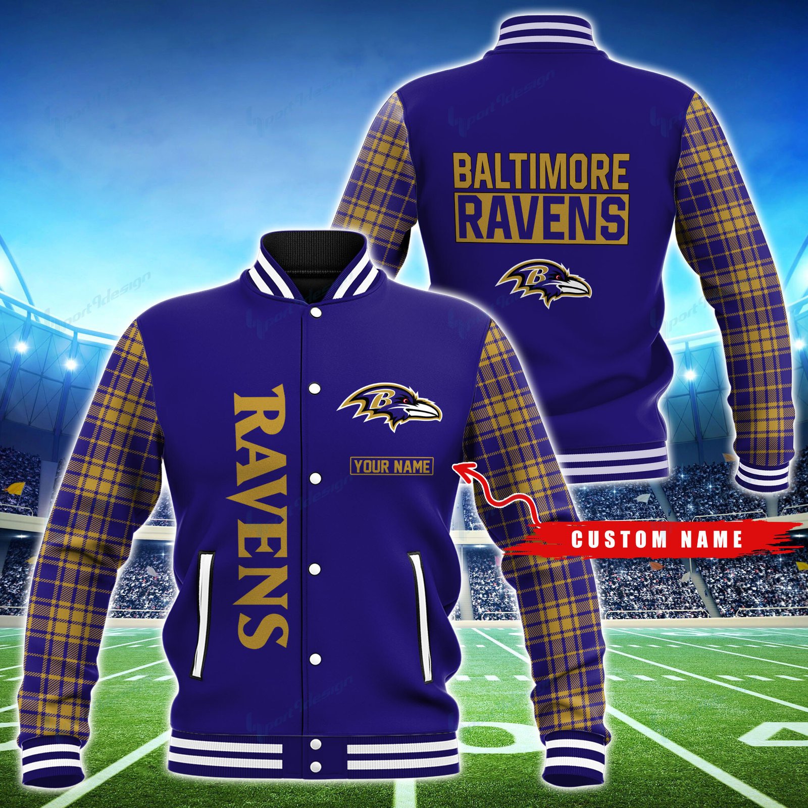 Baltimore Ravens Personalized Baseball Jacket BG35 - bazzada Store