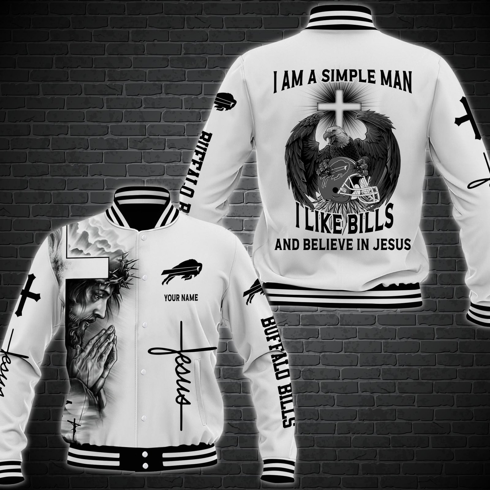 Buffalo Bills Personalized Baseball Jacket 61 - bazzada Store