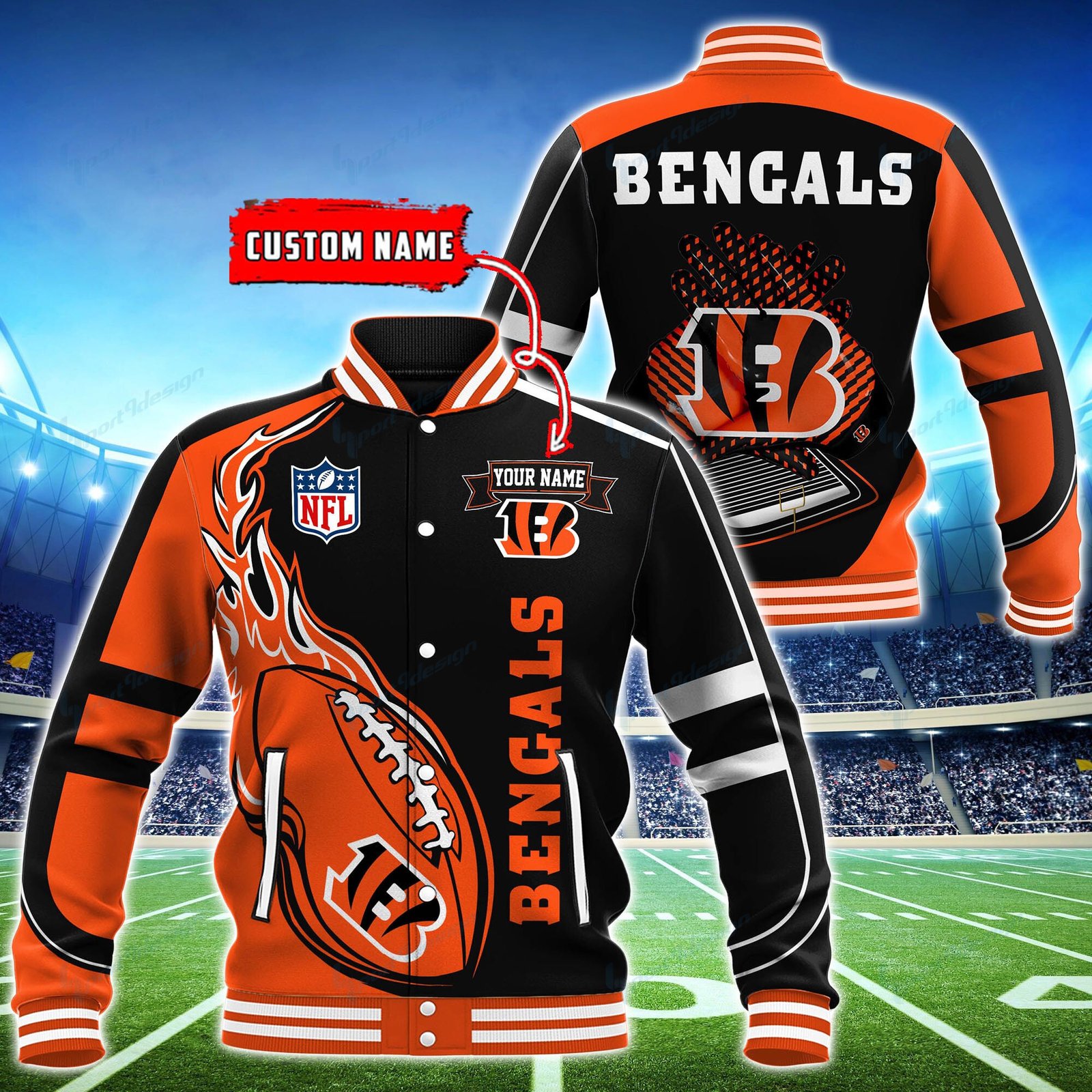Cincinnati Bengals Personalized Baseball Jacket BG07 - bazzada Store
