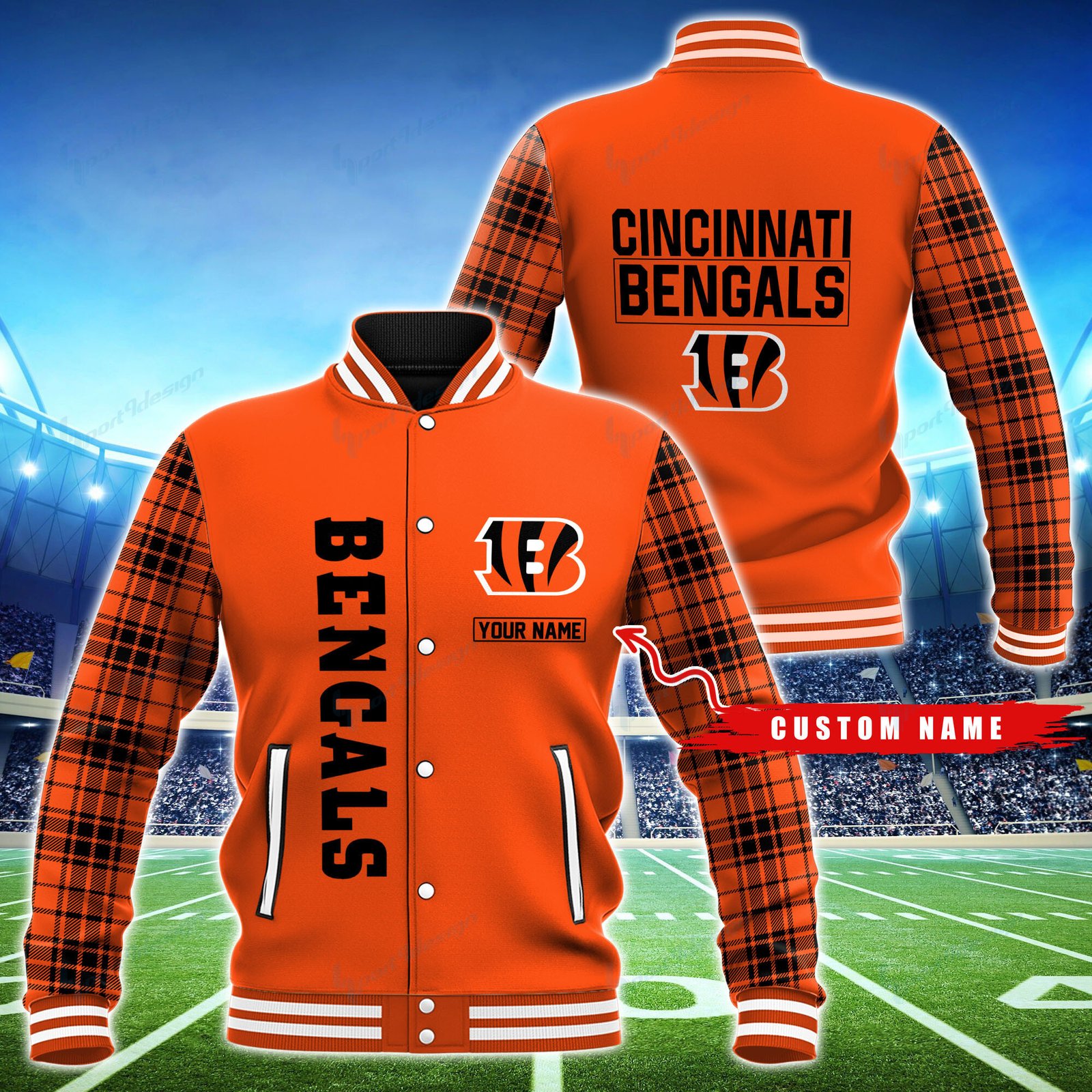 Cincinnati Bengals Personalized Baseball Jacket BG39 - bazzada Store