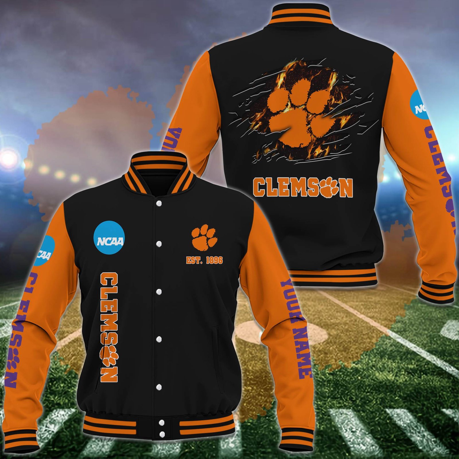 Clemson Tigers Baseball Jacket Custom Your Name, Sport Jacket, FootBall Fan Gifts EHIVM-52713 - bazzada Store