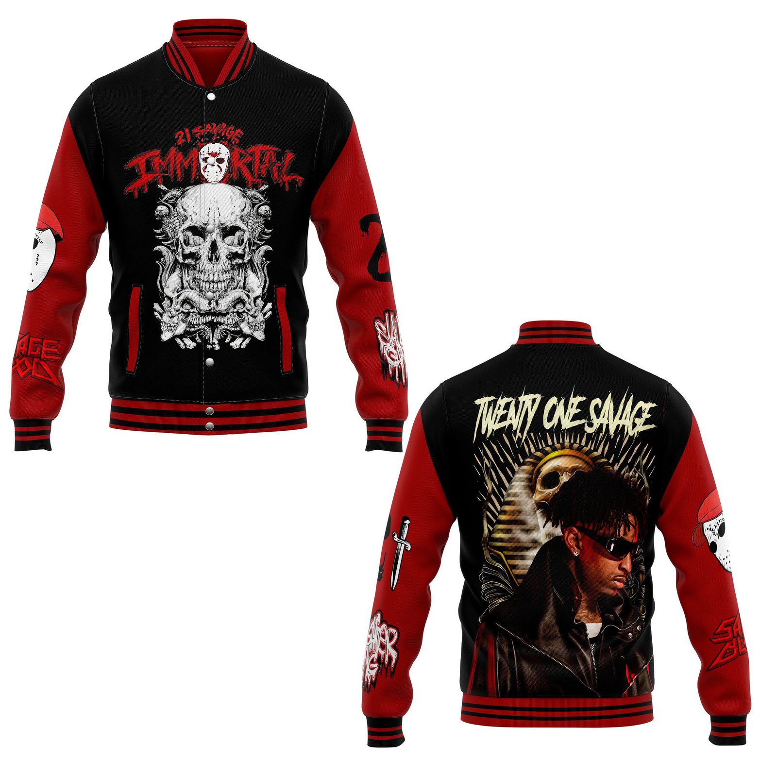 21 Savage New Bomber Baseball Jacket For Fan - bazzada Store