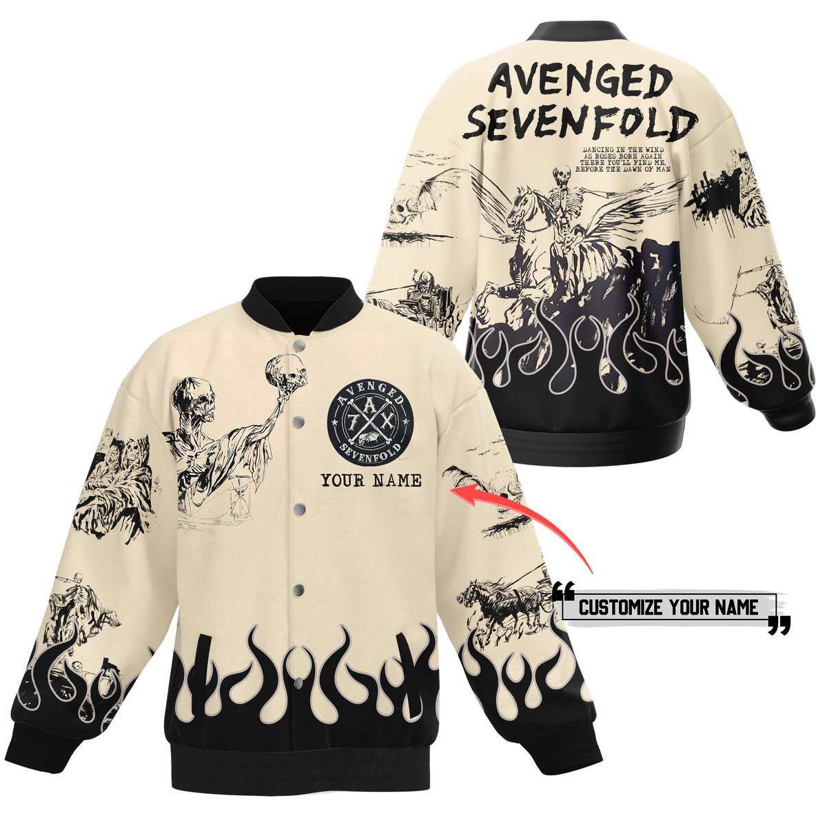Avenged Sevenfold New Bomber Baseball Jacket For Fan - bazzada Store