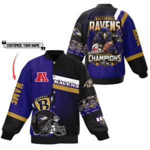 Baltimore Ravens Nfl New Bomber Baseball Jacket For Fan - bazzada Store