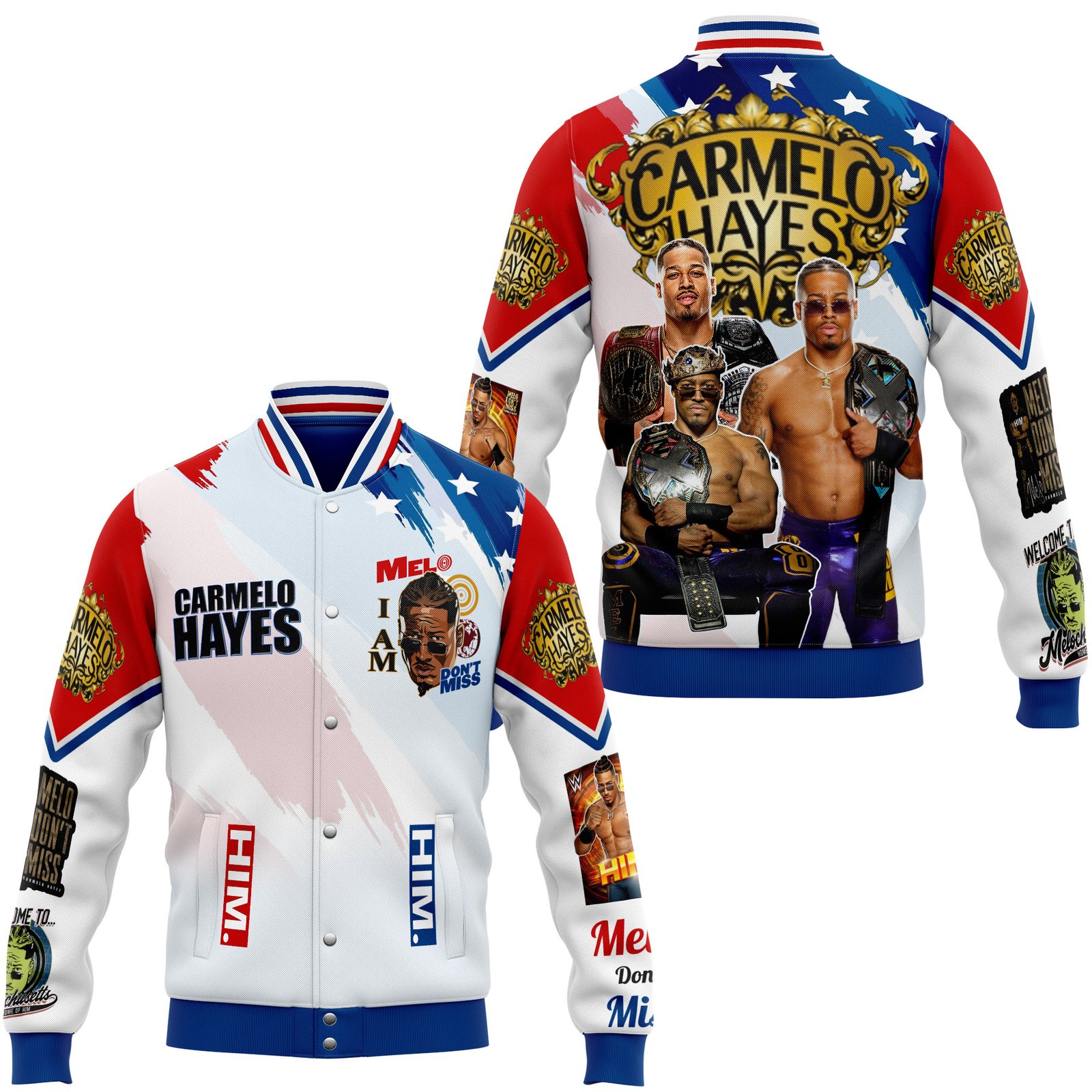 Carmelo Hayes New Bomber Baseball Jacket For Fan - bazzada Store