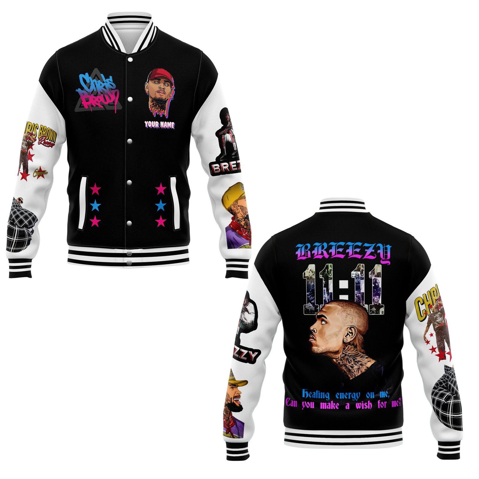 Chris Brown New Bomber Baseball Jacket For Fan - bazzada Store