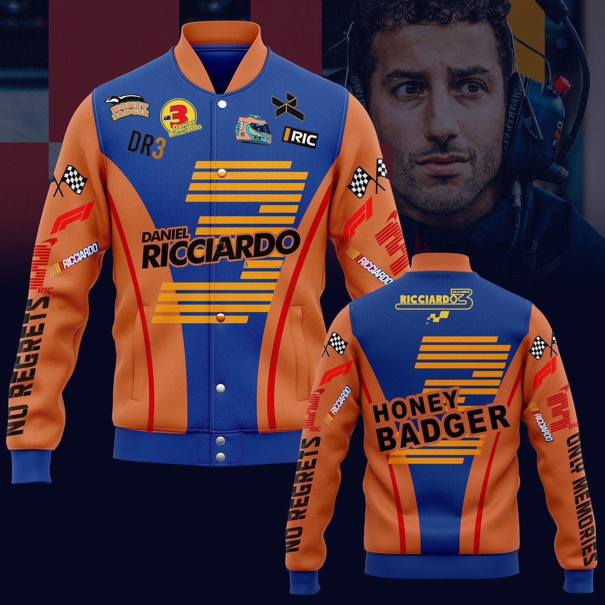 Daniel Ricciardo New Bomber Baseball Jacket For Fan - bazzada Store