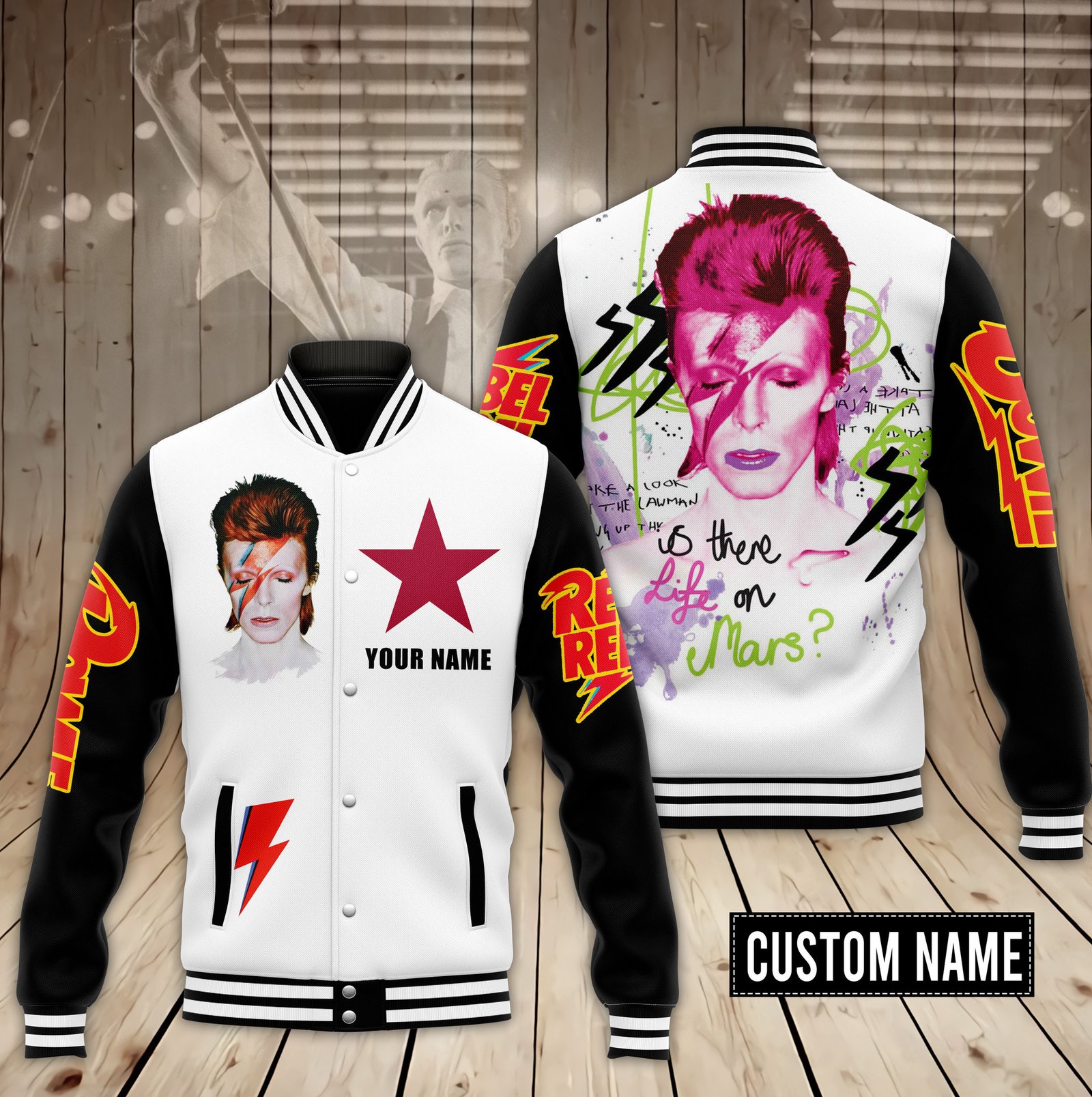 David Bowie New Bomber Baseball Jacket For Fan - bazzada Store