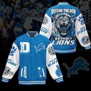 Detroit Lions Nfl New Bomber Baseball Jacket For Fan - bazzada Store