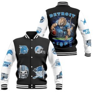 Detroit Lions Nfl New Bomber Baseball Jacket For Fan - bazzada Store
