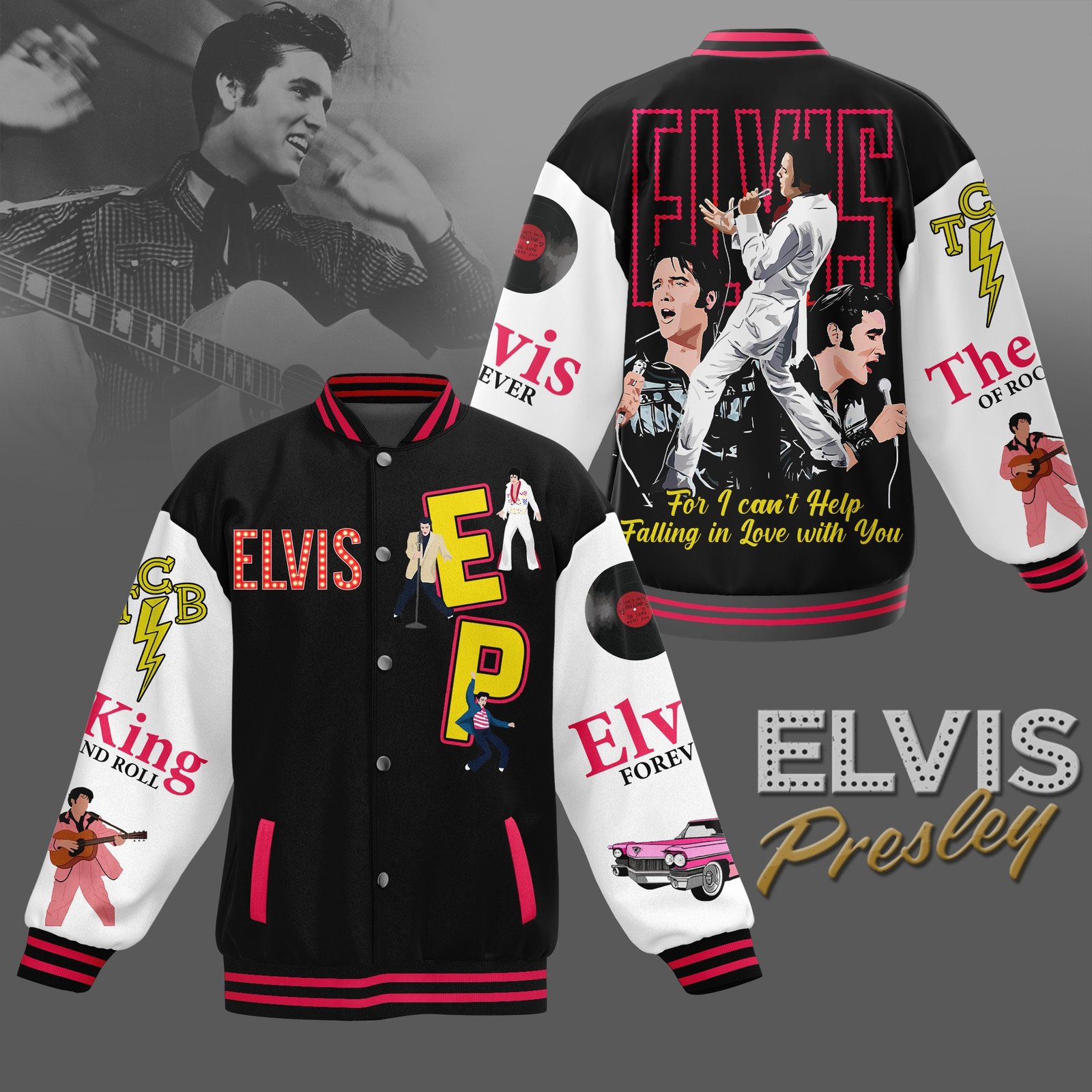 Elvis Presley New Bomber Baseball Jacket For Fan - bazzada Store