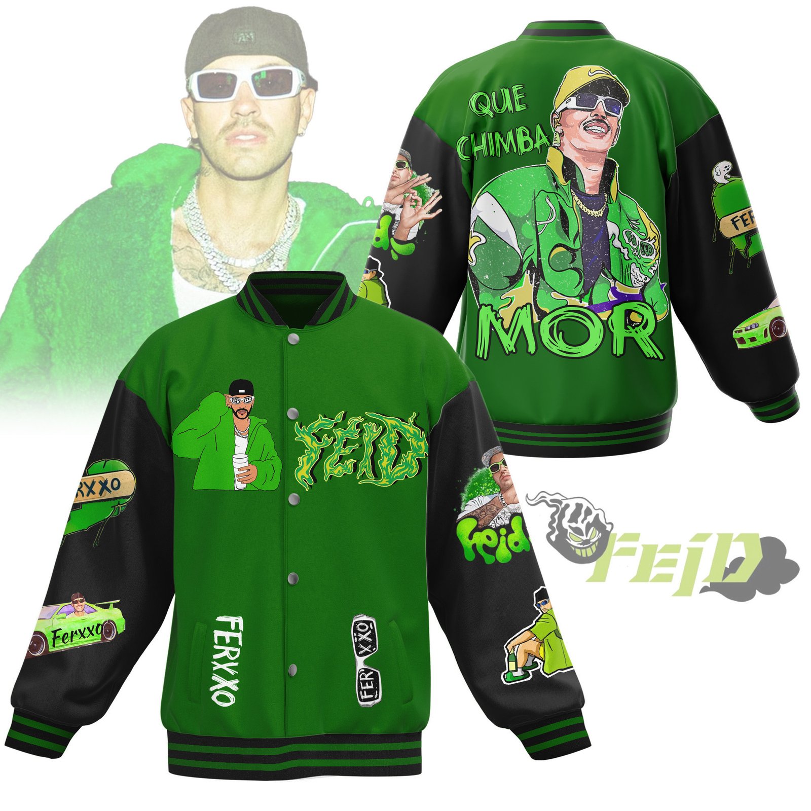 Feid New Bomber Baseball Jacket For Fan - bazzada Store