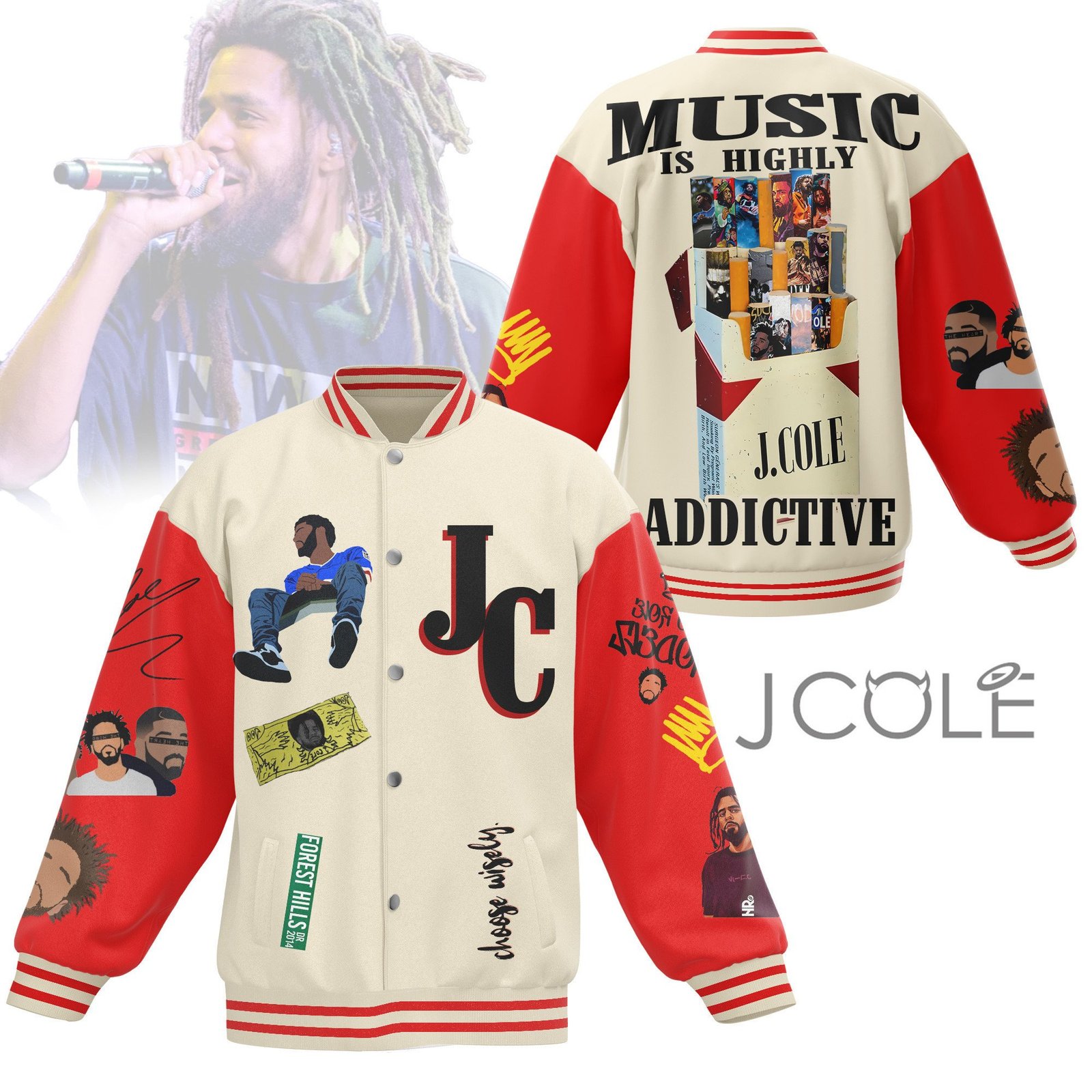 J Cole New Bomber Baseball Jacket For Fan - bazzada Store